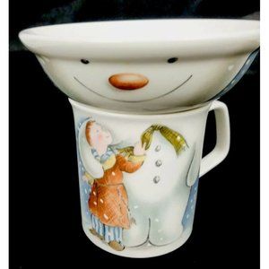 ROYAL DOULTON Vintage The Snowman Bone China Mug and Bowl 2 Piece Set 1985 81609